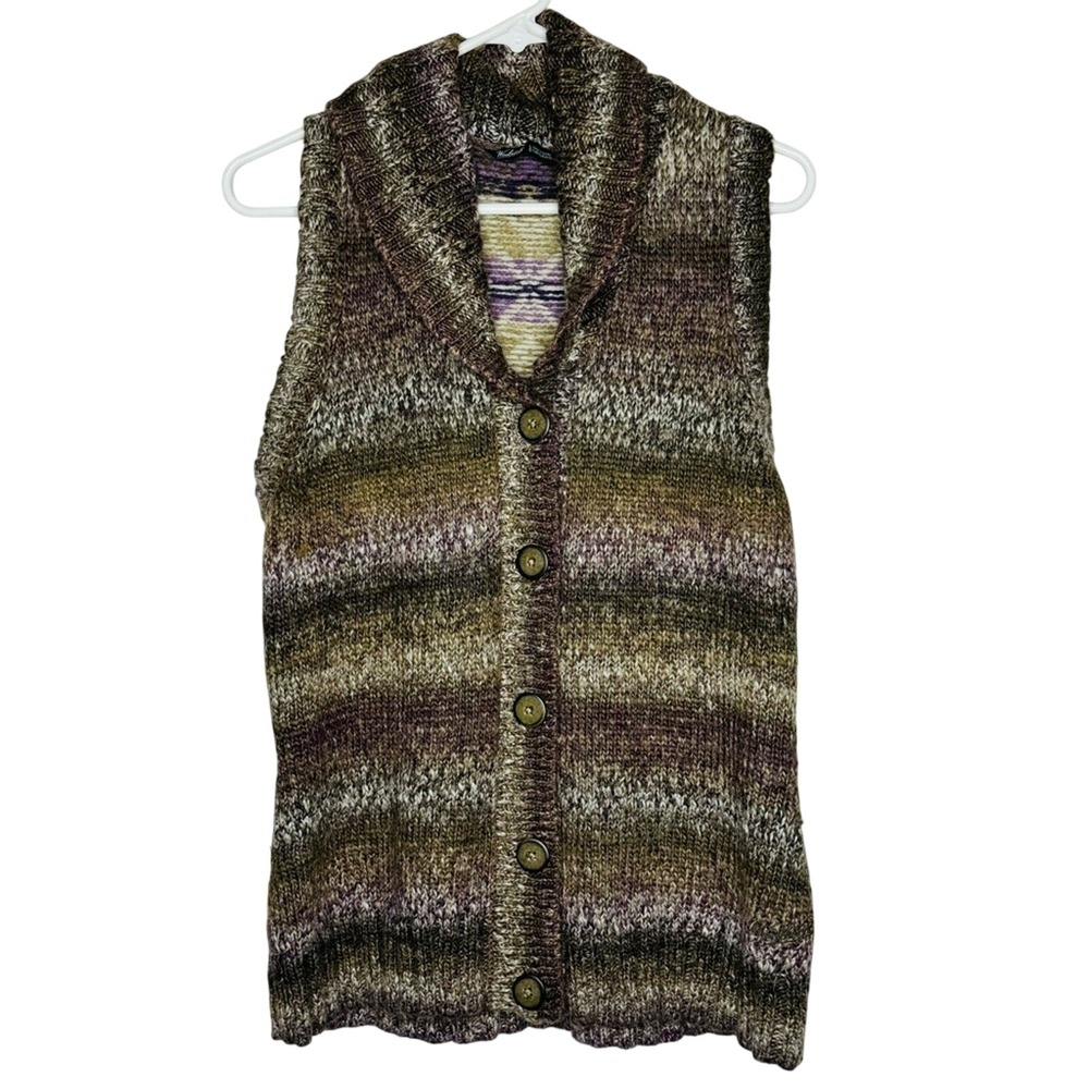 Woolrich Lambswool Blend Sweater‎ Cardigan L Sleeveless Fair Isle Cabin Heritage